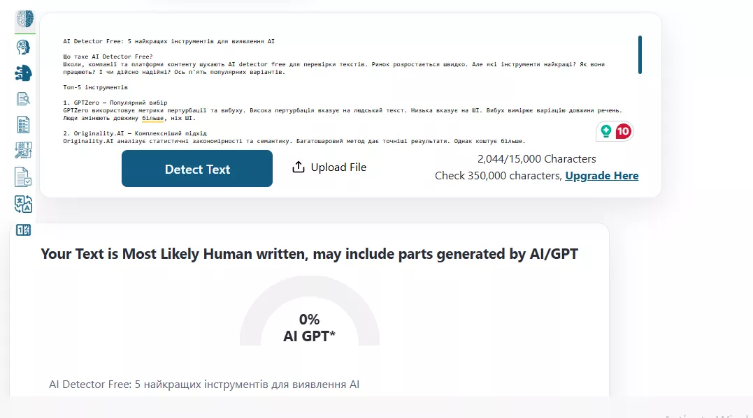 AI Detector Free: 5 найкращих інструментів для виявлення AI