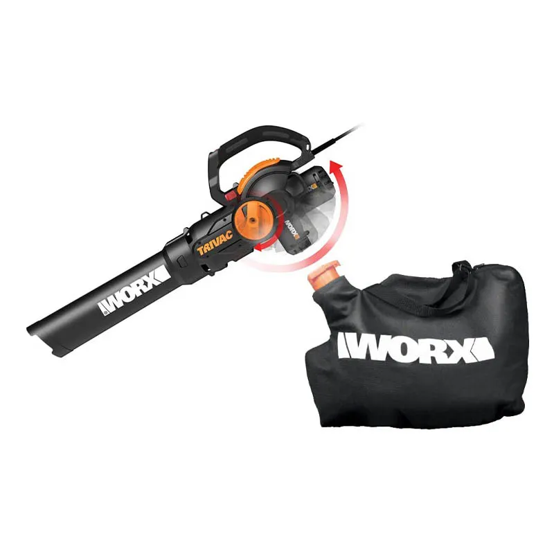 Найкращий мульчувач для листя: Worx WG512 TriVac потужністю 12 А