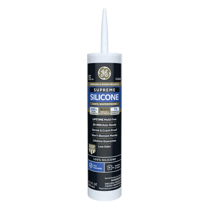 Силіконовий герметик GE Supreme Silicone Window &amp; Door Sealant на білому тлі.