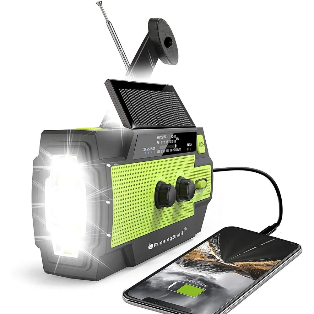 The Best Hand Crank Flashlight Option: RunningSnail Emergency Crank Radio with Flashlight