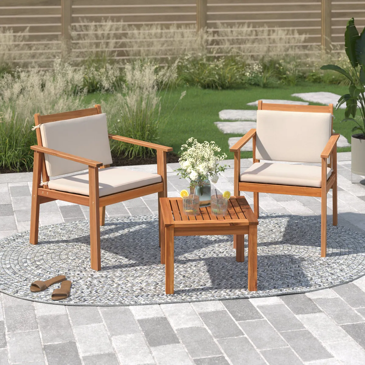 Wayfair Labor Day Deals on Patio Furniture Beachcrest Home Koval 3-Piece Seating Set