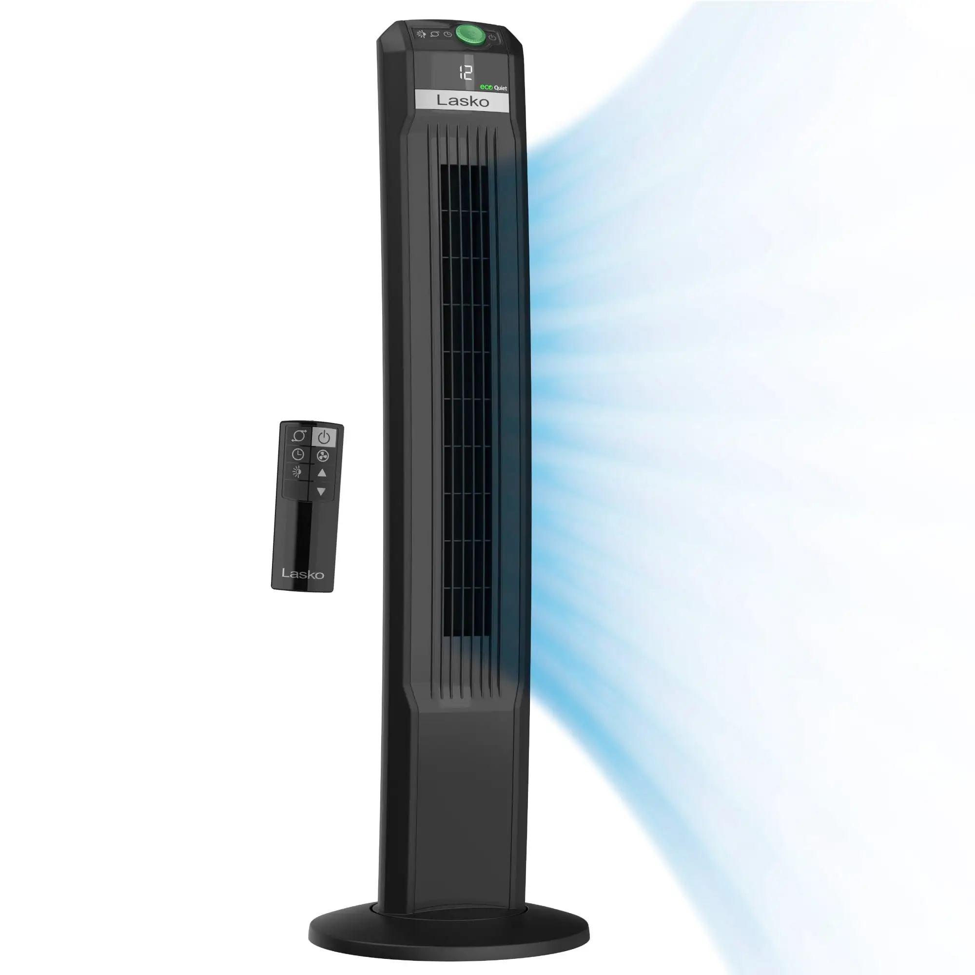 42-дюймовий вежовий вентилятор Lasko EcoQuiet з 12 швидкостями та двигуном постійного струму