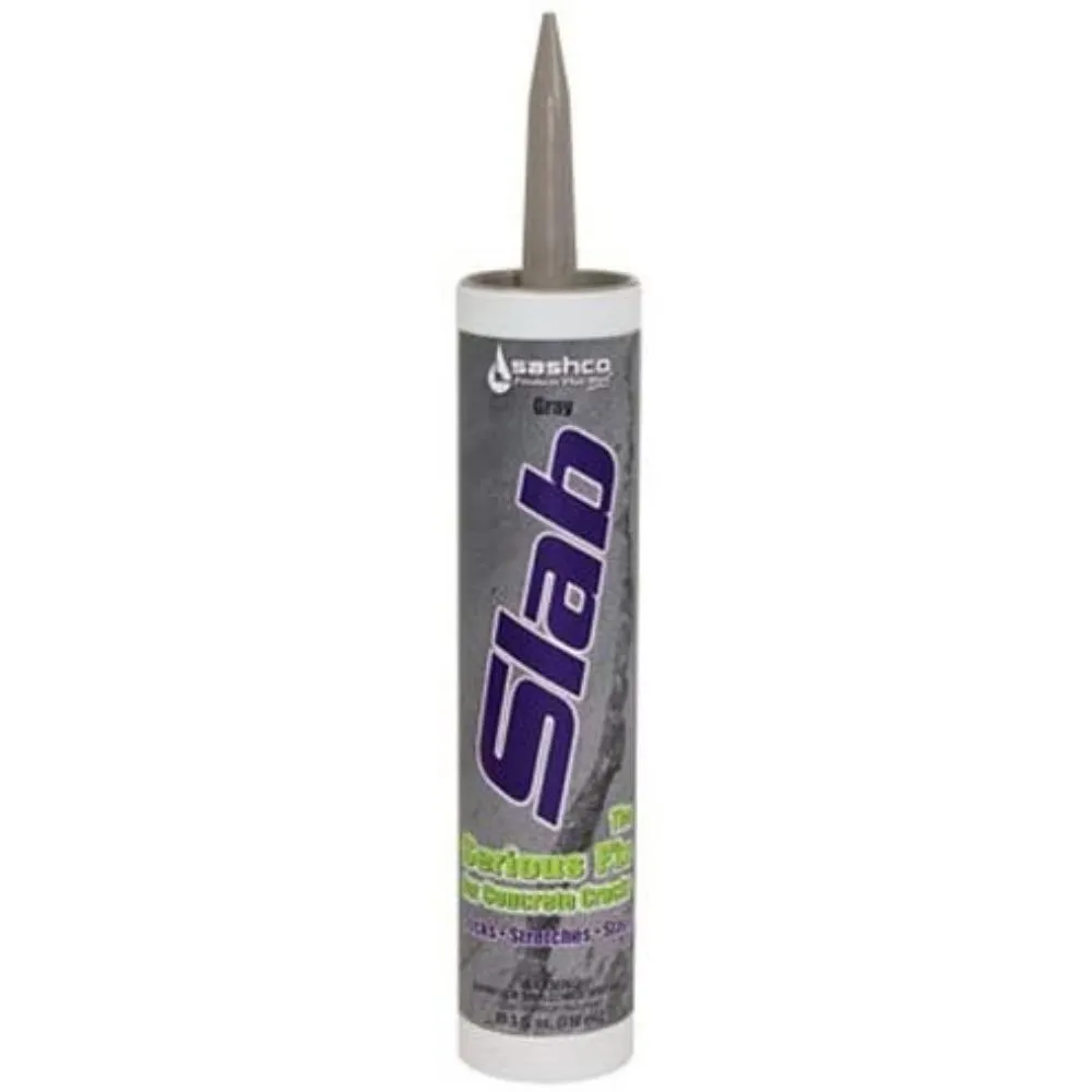 Тюбик герметика Sashco Slab Concrete Crack Repair Caulk на білому тлі.