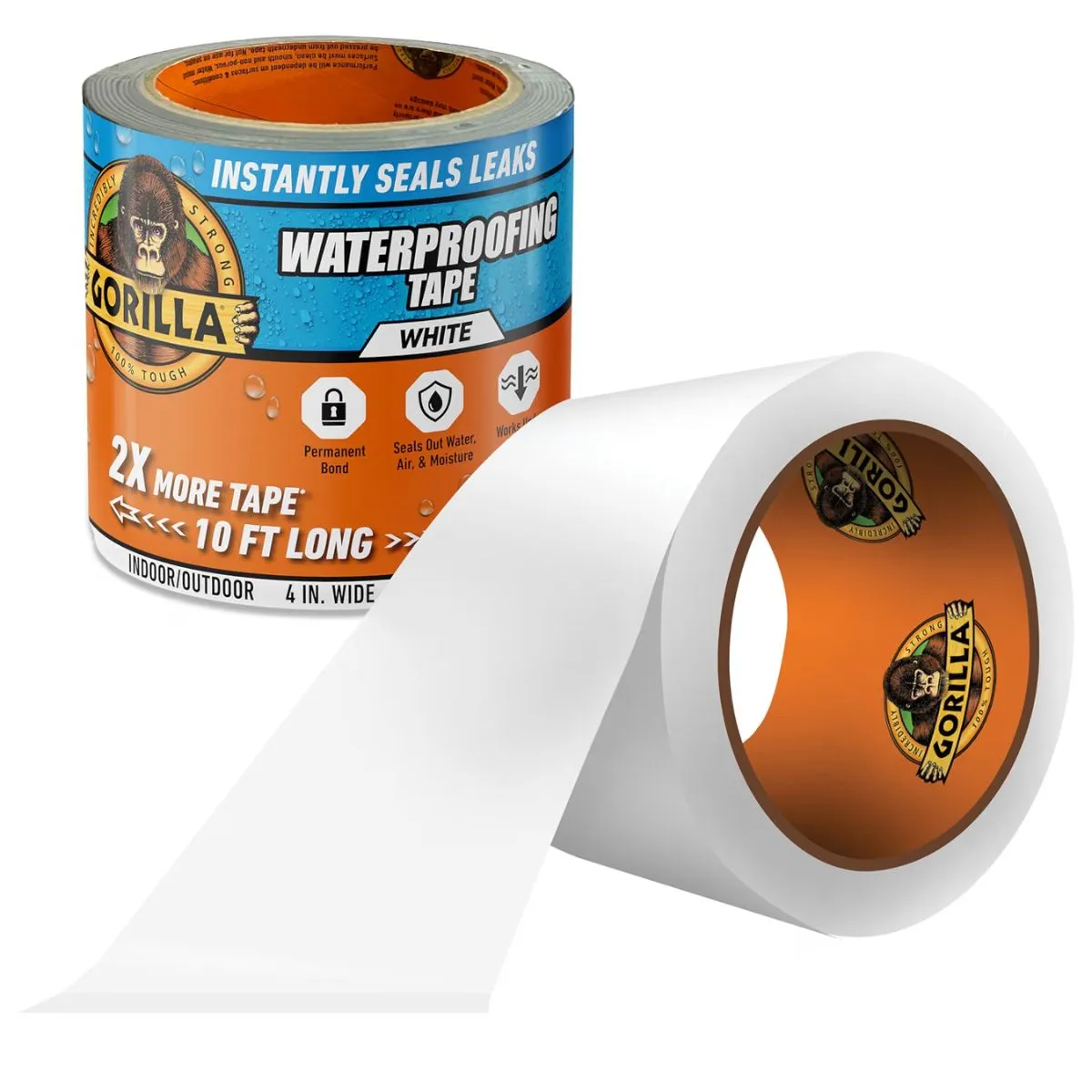 Найкращі герметики для жолобів 2026: експертний тест 35 Rolls of Gorilla Waterproof Patch & Seal Tape on a white background, one in its packaging, one unrolling