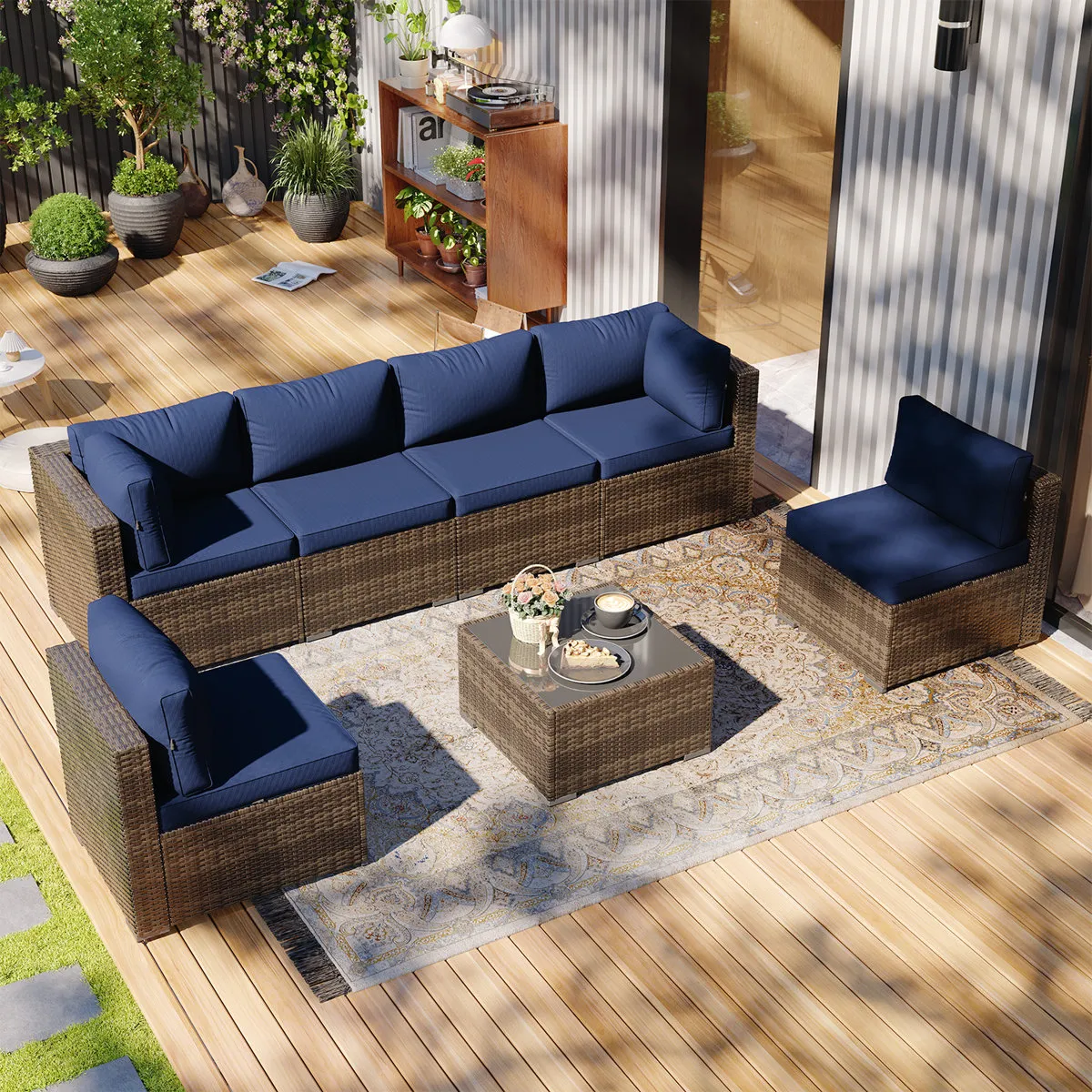 Wayfair Labor Day Deals on Patio Furniture Ebern Designs 7-Piece Seating Group