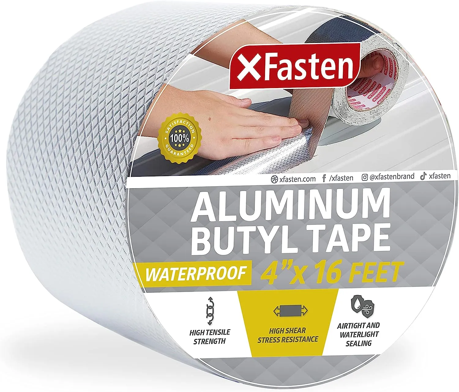Найкращі герметики для жолобів 2026: експертний тест 39 Roll of XFasten Super Waterproof Aluminum Butyl Tape on white background