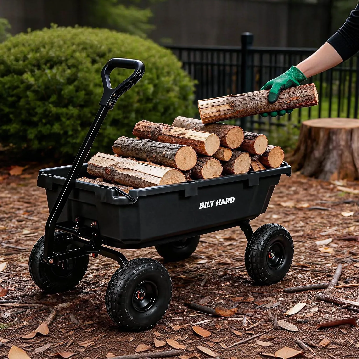 Amazon розпродає садовий інструмент до осені зі знижками до 43% 7 Amazon Deals on Hand Tools for Fall Cleanup BILT HARD 5-Cubic-Foot Poly Dump Cart